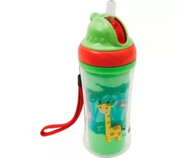 Copo Parede Dupla com Canudo - 250ml - Animal Fun - Buba
