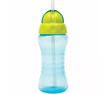 Garrafinha Fresh Infantil com Tampa e Canudo - 300ml - Azul - Buba