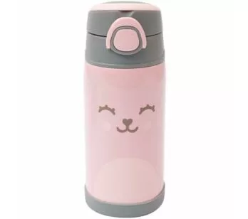 Garrafa com Canudo - Aço Inox - Térmica - 400 ml - Gumy - Rosa - Buba