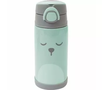 Garrafa com Canudo - Aço Inox - Térmica - 400 ml - Gumy - Verde - Buba