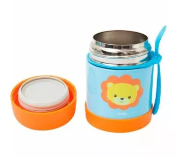 Potinho com Talher - Aço Inox - Térmico - 320ml - Animal Fun - Leão - Buba