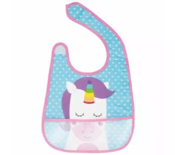 Babador Infantil Impermeável com Bolso - Animal Fun - Unicórnio - Buba