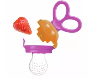 Alimentador Chupeta para Bebê - Porta-Frutinha e Legumes - Rosa - Buba