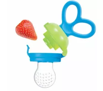 Alimentador Chupeta para Bebê - Porta-Frutinha e Legumes - Azul - Buba