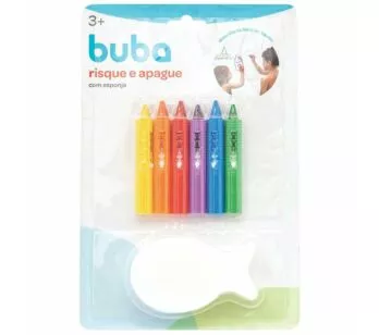 Kit Pintura para Banho - Risque e Apague com Esponja - Buba