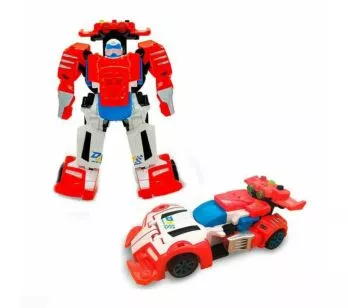 Veículo com Luz e Som - Auto Robótico - Carro Vira Robô - Vermelho - Toyng