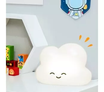 Luminária Infantil - Led e Fluorescente - Nuvem - Branca - DecorFun