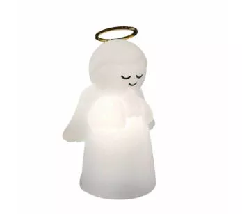 Luminária Infantil - Led e Fluorescente - Anjo - Branca - DecorFun
