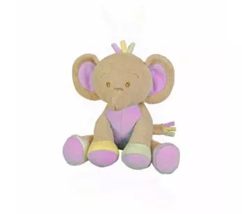 Pelúcia Infantil - 21 cm - Pequerruchos - Elefantinho - Rosa - Anjos Baby