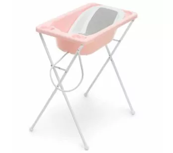 Banheira para Bebê com Suporte - Acqua Trio - Rosa Pérola - Galzerano