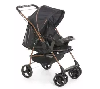 Carrinho de Bebê - Passeio-Berço - Milano Reversível 2 - Preto e Cobre - Galzerano