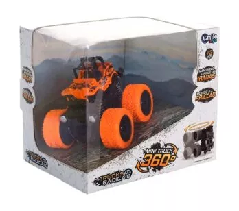 Carrinho de Fricção - Mini Truck 360 - Laranja - Unik Toys