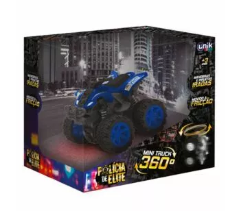 Carrinho de Fricção - Mini Truck 360 - Polícia - Azul - Unik Toys