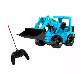 Trator de Controle Remoto - Pá Carregadeira - Azul - Unik Toys
