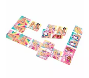 Jogo de Dominó Infantil - Madeira - Barbie Dreamtopia - 28 peças - Xalingo