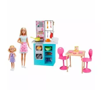 Conjunto Cenário e Boneca - Barbie e Chelsea - Confeitaria - Mattel