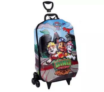 Mochila 3D de Rodinhas Infantil - Patrulha Canina - Dino Rescue - Maxtoy