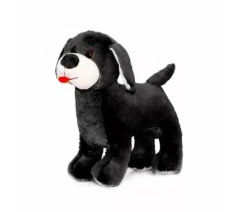 Pelúcia Infantil - 30 cm - Cachorro Marley - Preto - W.U. Bichos de Pelúcia