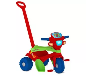 Triciclo Infantil - Passeio e Pedal - Vermelho - Bandeirante