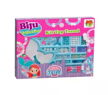  Kit Bijuterias Infantil - Biju Collection - Kit Sereia Top Trend - DM Toys