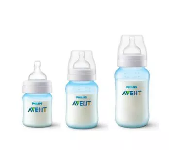 Kit 3 Mamadeiras - Anticólica - 125-260-330ml - Clássica - Azul - Philips Avent
