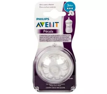 Kit 2 Bicos de Mamadeiras - N3 - Anticólica - Pétala - Philips Avent