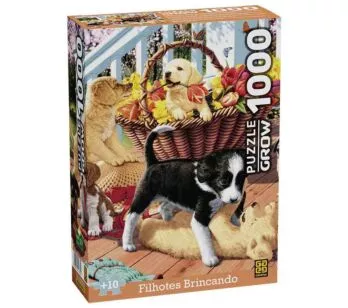 Quebra-Cabeça - 1000 Peças – Filhotes Brincando - Grow