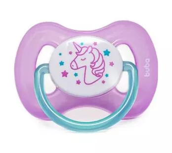 Chupeta - Silicone Ultra Soft - 6m - Comfort - Unicórnio Rosa - Buba