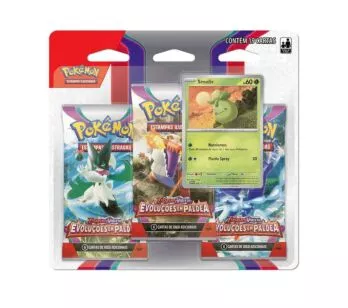 Jogo de Cartas Pokémon - Blister Triplo  - EV - Evoluções em Paldea - Smoliv - Copag