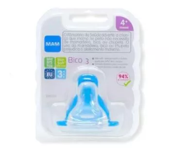 Bico de Mamadeira - Skin Soft - Bico 3 - Fluxo Rápido - 4m - MAM