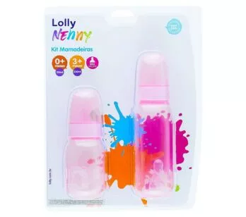 Kit 2 Mamadeiras - Nenny - 120-220ml - Rosa - Lolly