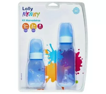 Kit 2 Mamadeiras - Nenny - 120-220ml - Azul - Lolly