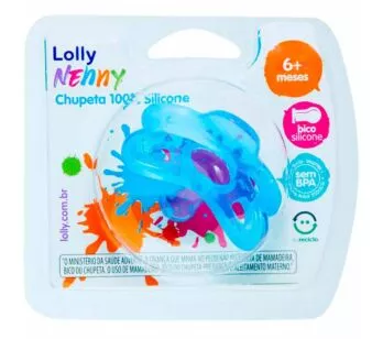 Chupeta - Silicone - 6m - Azul - Lolly Nenny