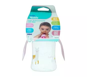 Copo Antivazamento com Alça - Zoo - 250ml - Kinddy - Rosa - Lolly