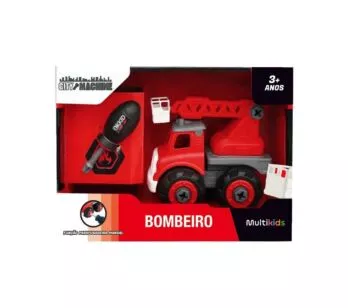 Caminhão Roda Livre - City Machine - Bombeiro - 16 peças - Multikids
