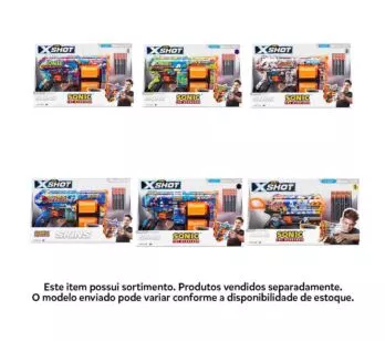Lançador de Dardos - X-Shot - Skins Dread - Sonic - Sortido - 12 Dardos - Candide