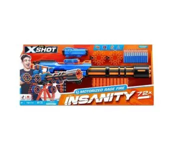 Lançador de Dardos - X-Shot - Insanity - Motorized Rage Fire - 72 Dardos - Candide