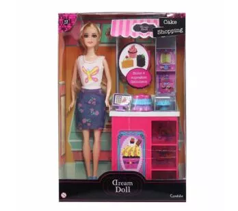 Boneca Articulada - 30cm - Dream Doll - Cake Shopping - Loira - Candide