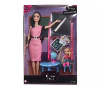 Boneca Articulada - 30cm - Dream Doll - Funny Classroom - Morena - Candide