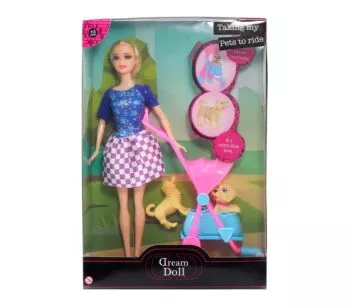 Boneca Articulada - 30cm - Dream Doll - Taking My Pets to Ride - Loira - Candide
