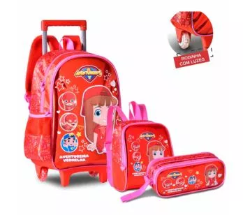 Kit Escolar - Os Aventureiros - Gi Neto - Mochila + Lancheira + Estojo - Clio Style