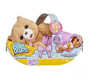 Pelúcia Interativa - Little Live Pets - Cozy Dozys - Beau o Urso - 25 Sons - Fun Divirta-se