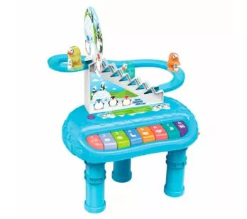 Piano Infantil - 2 em 1 - Pinguim Feliz - DM Toys