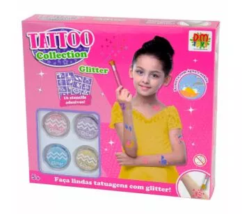 Kit Tatuagem Temporária Infantil - Tattoo Collection - Glitter Plus - DM Toys