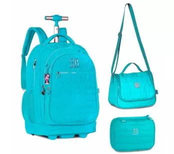 Kit Escolar - Rebecca Bonbon - Mochila + Lancheira + Estojo - Azul - Clio Style