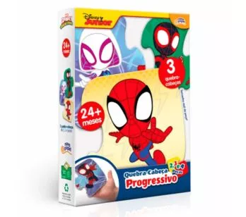 Quebra-Cabeça Progressivo - 2, 3 e 4 Peças - Spidey - Toyster