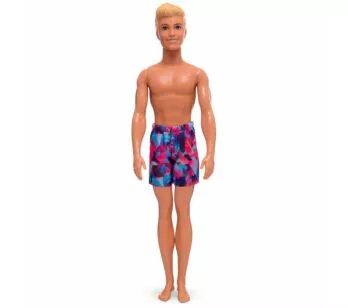 Boneco Articulado - Barbie Praia - Ken Shorts Roxo - Loiro - Mattel