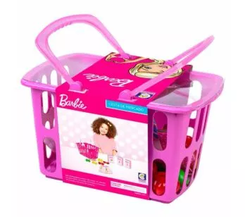 Kit Comidinha Infantil - Barbie - Cesta de Mercado - Cotiplás