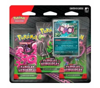 Jogo de Cartas - Pokémon Blister Triplo - Fábulas Nebulosas - Pecharunt - Copag