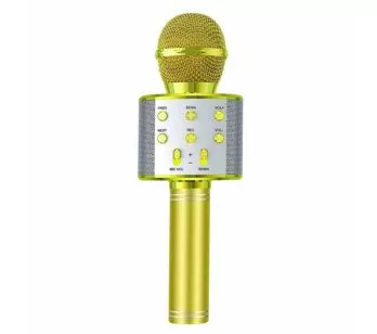 Microfone Bluetooth Infantil - Divertido WS858 - Gold - Mundo Encantado